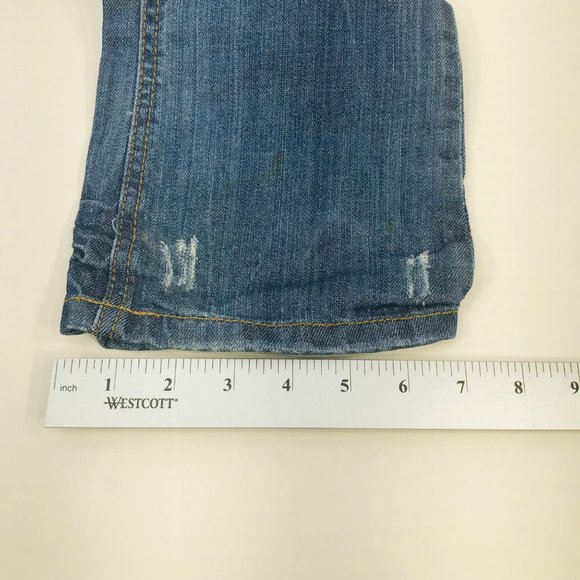 Almost Famous Women's Size 3 Distressed Denim Blue Jean Preowned Good Condition - Picture 10 of 12